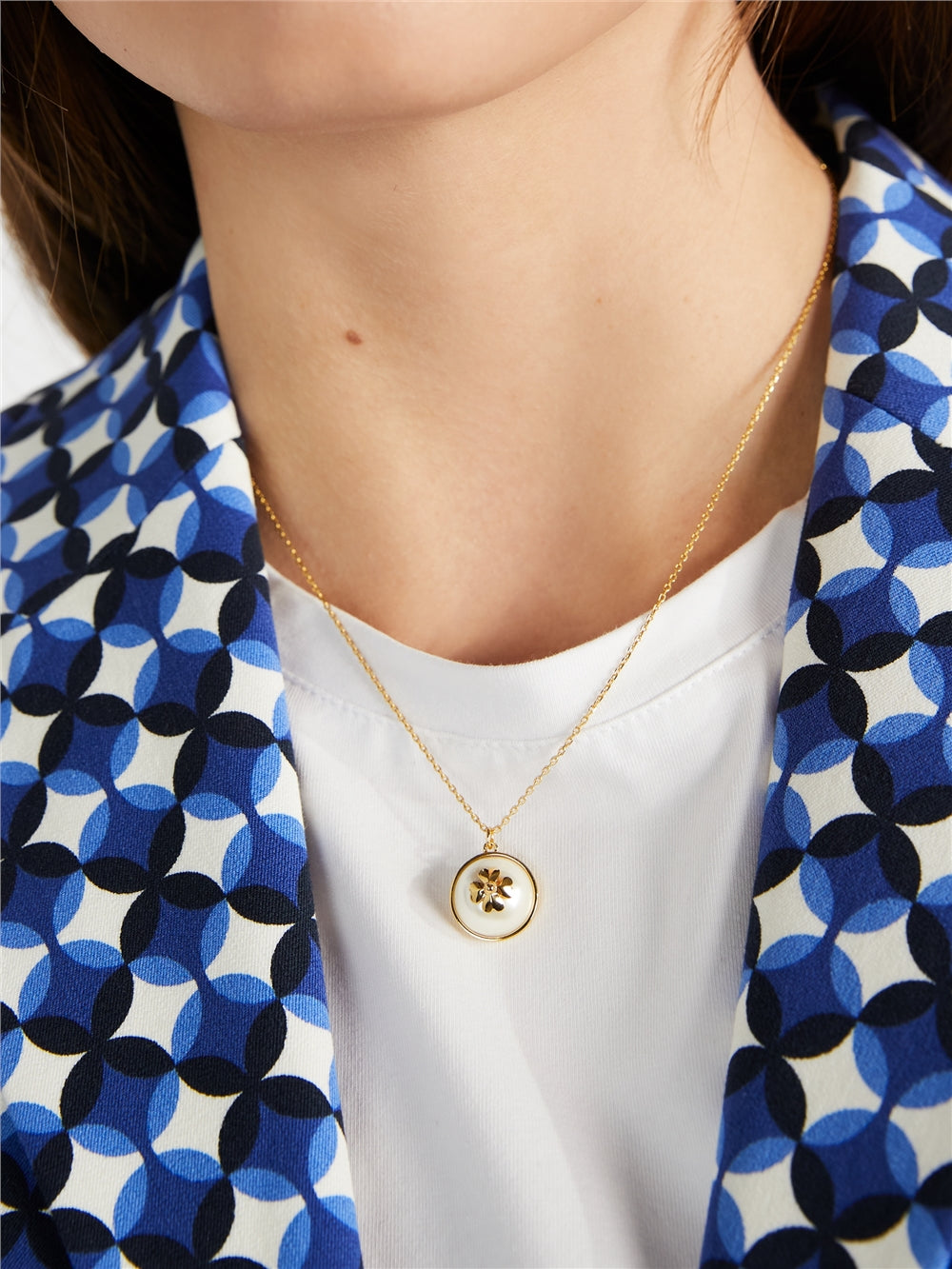 Kate Spade New York Gold Clover Pearl Necklace