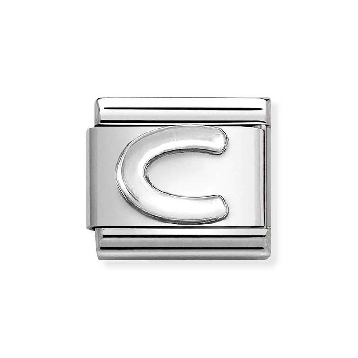 Nomination Oxidised Silver Letter Charm