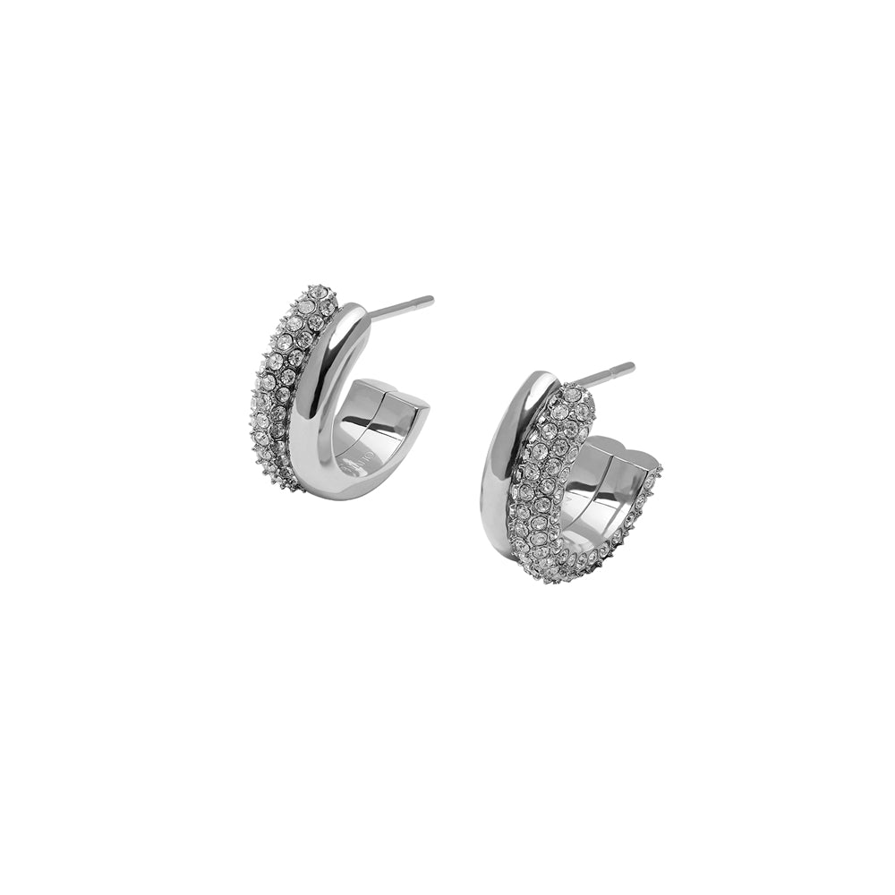 Olivia Burton Classic Crystal Silver Hoop Earrings
