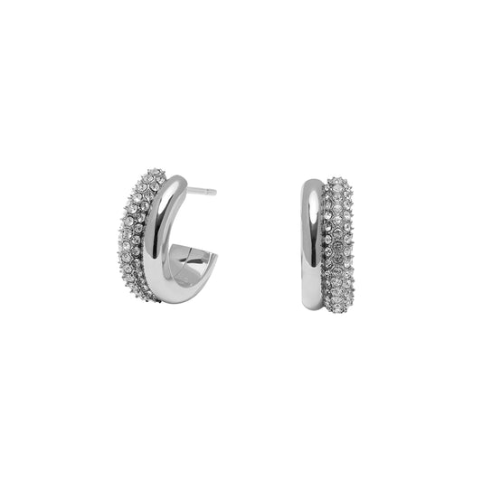 Olivia Burton Classic Crystal Silver Hoop Earrings