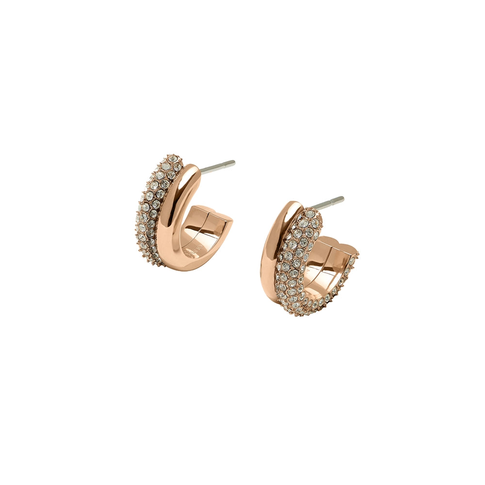 Olivia Burton Classic Crystal Rose Gold Hoop Earrings