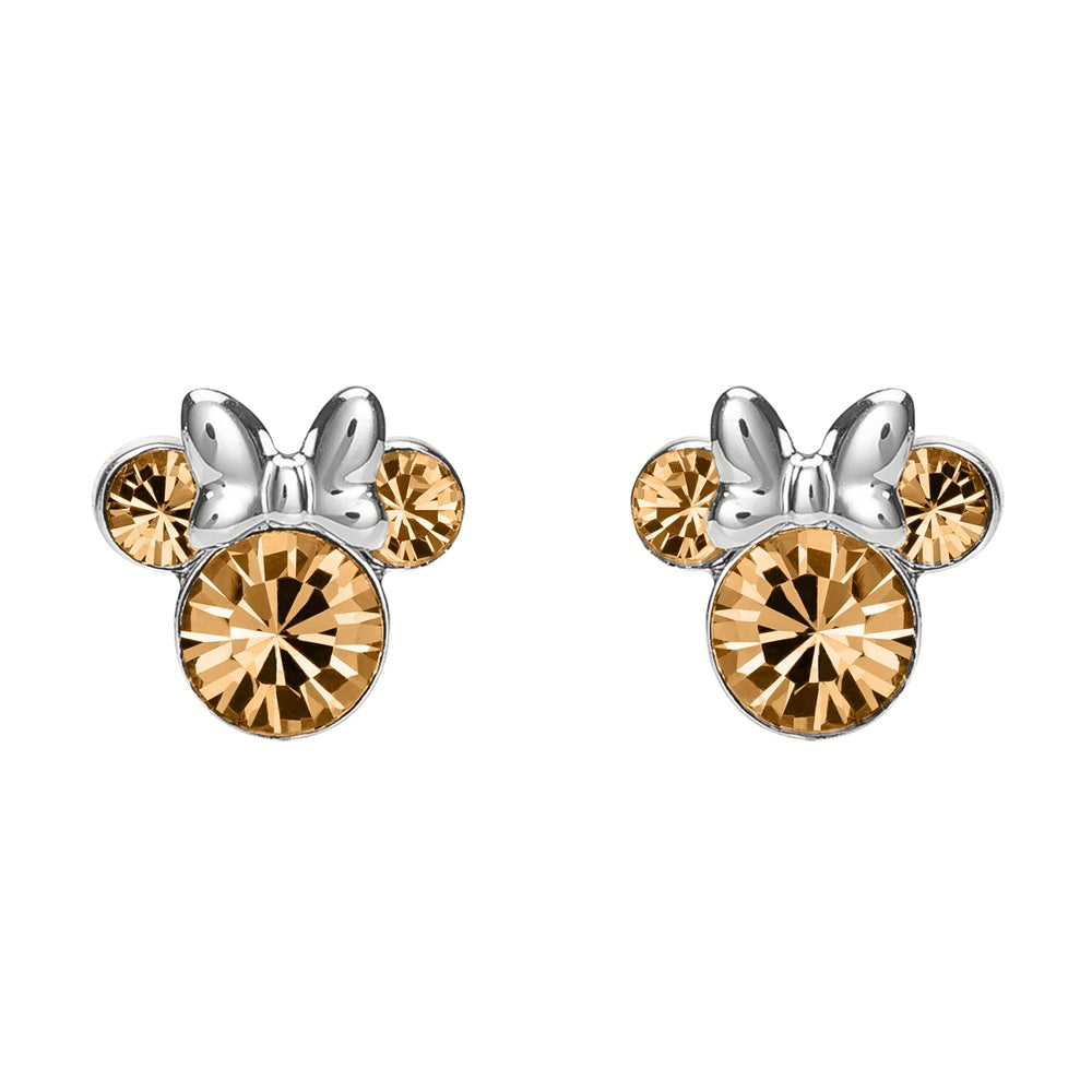 Disney Silver Minnie Mouse Birthstone Earrings