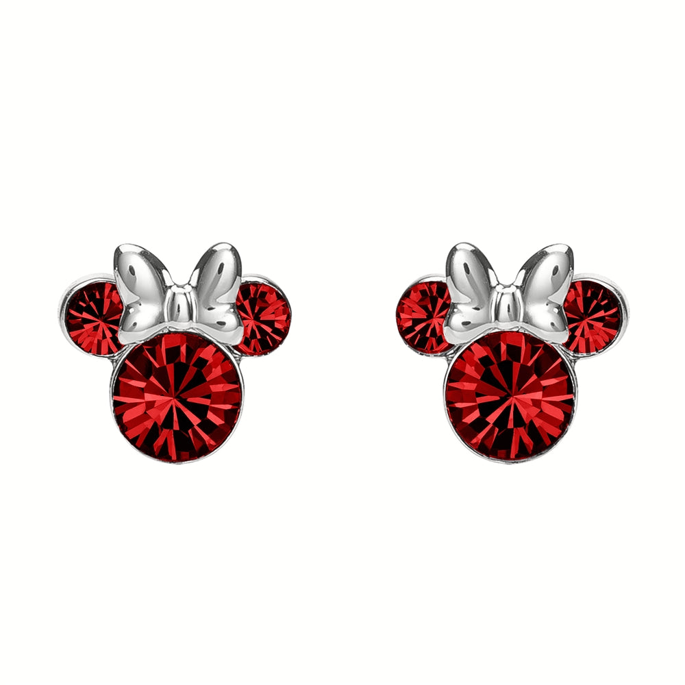 Disney Silver Minnie Mouse Birthstone Earrings