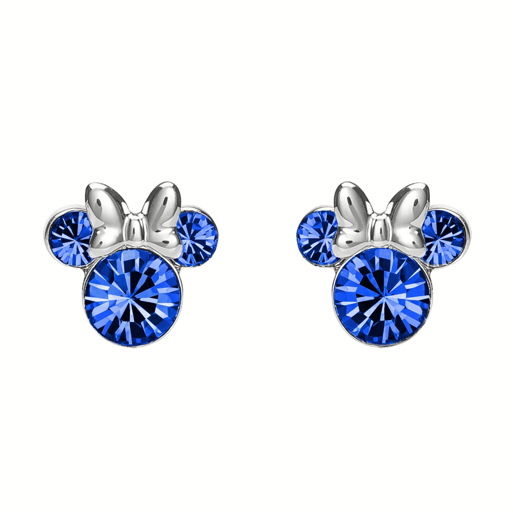 Disney Silver Minnie Mouse Birthstone Earrings