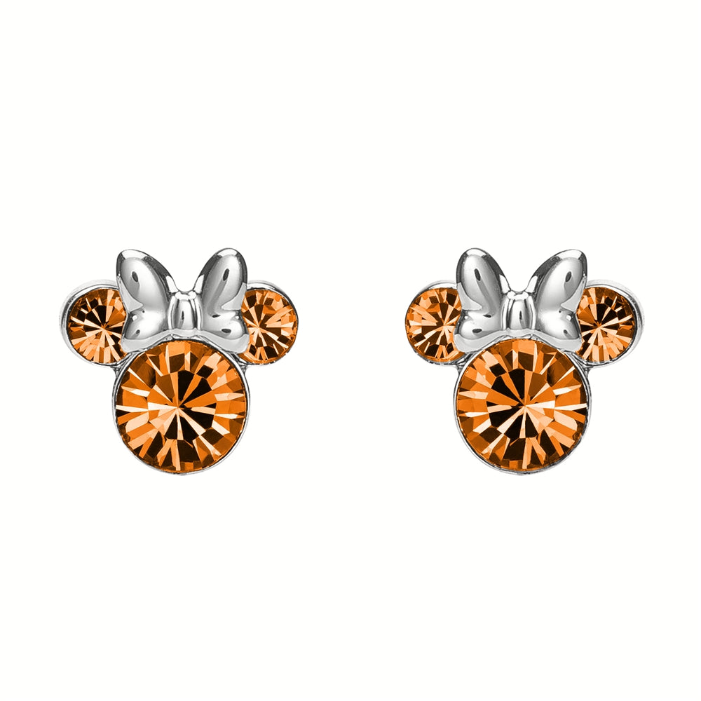 Disney Silver Minnie Mouse Birthstone Earrings
