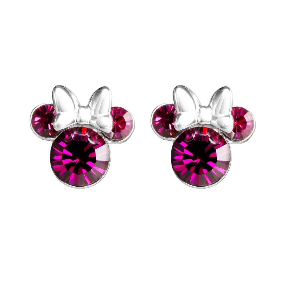 Disney Silver Minnie Mouse Birthstone Earrings