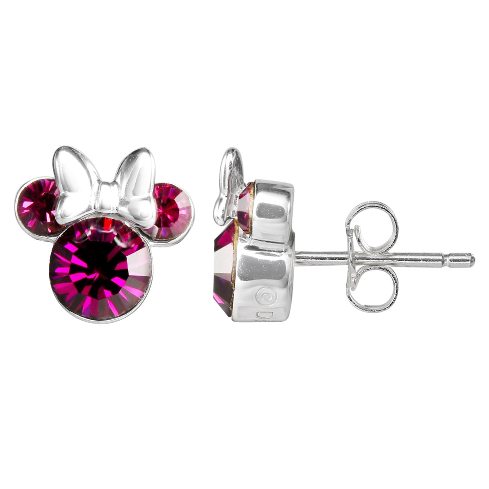 Disney Silver Minnie Mouse Birthstone Earrings