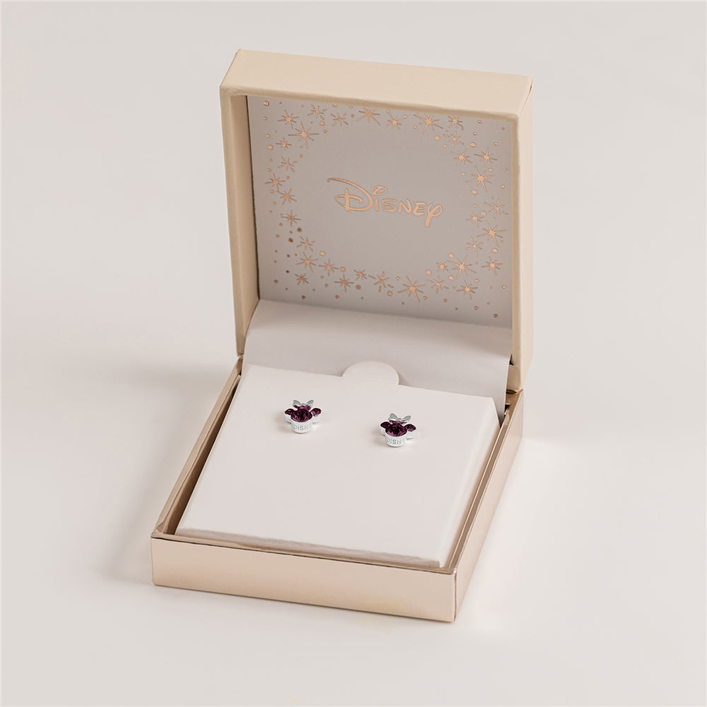 Disney Silver Minnie Mouse Birthstone Earrings