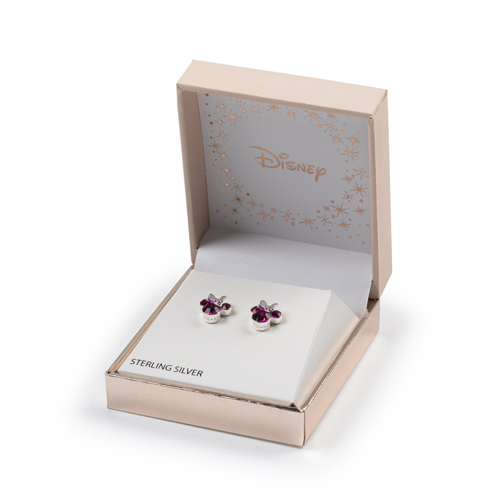 Disney Silver Minnie Mouse Birthstone Earrings