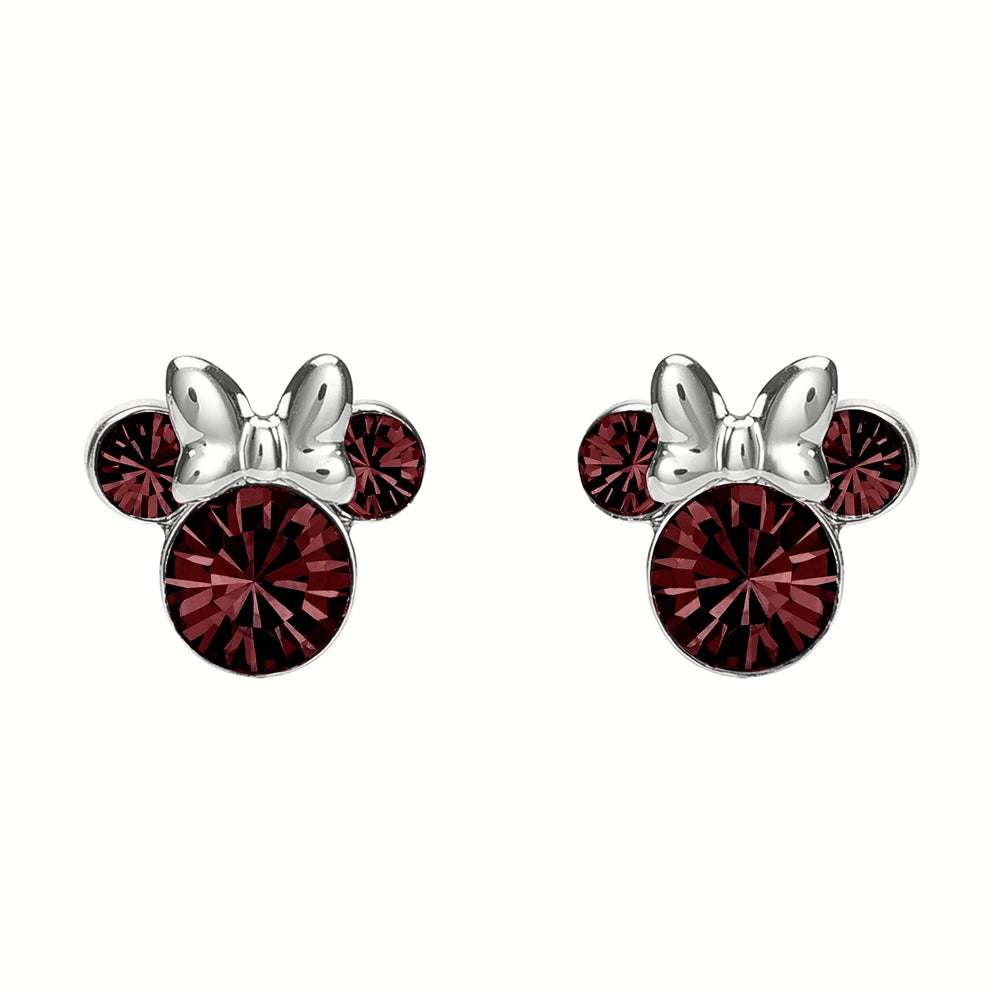 Disney Silver Minnie Mouse Birthstone Earrings