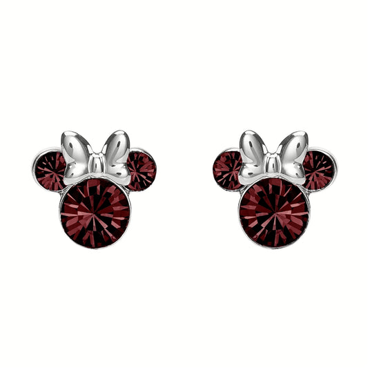 Disney Silver Minnie Mouse Birthstone Earrings