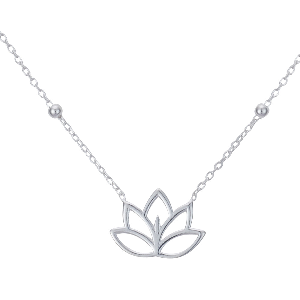 Argento Recycled Silver Lotus Flower Beaded Necklace