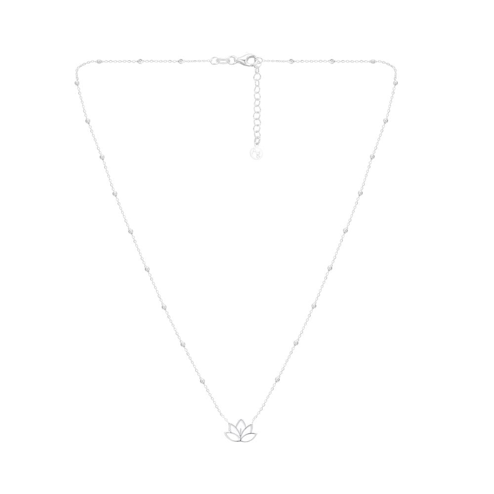 Argento Recycled Silver Lotus Flower Beaded Necklace