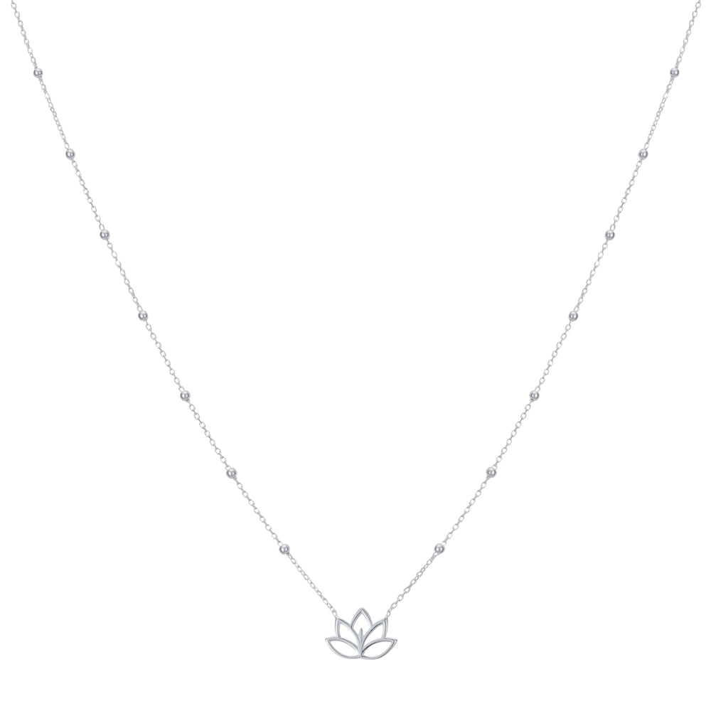 Argento Recycled Silver Lotus Flower Beaded Necklace