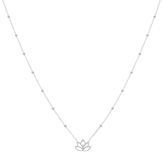 Argento Recycled Silver Lotus Flower Beaded Necklace