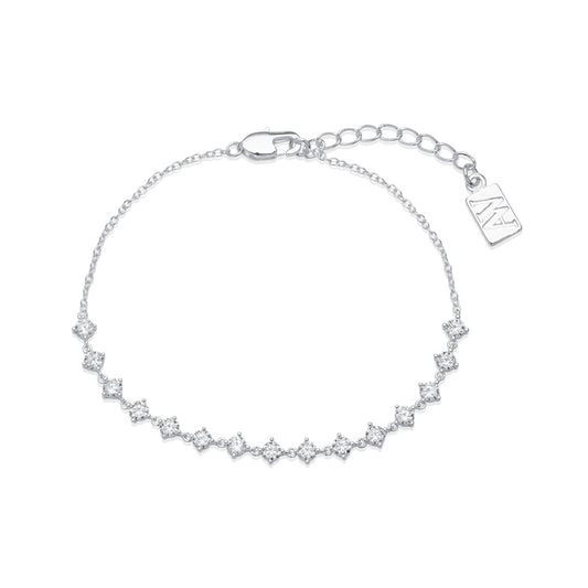 August Woods Silver Crystal Cluster Bracelet 