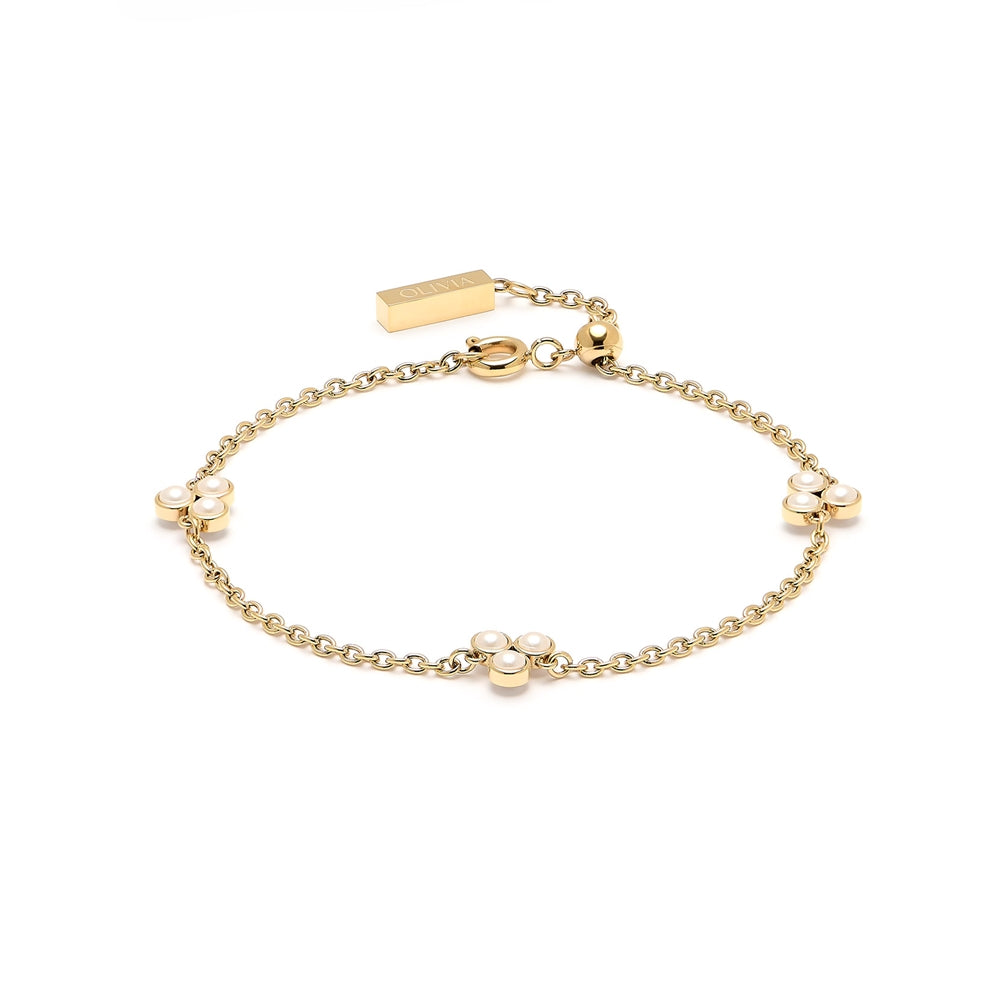 Olivia Burton Pearl Cluster Gold Bracelet