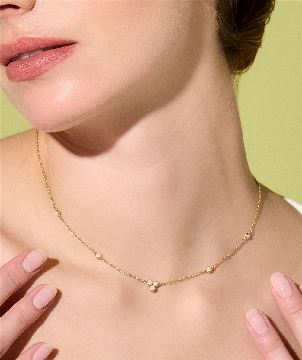 Olivia Burton Pearl Cluster Gold Necklace