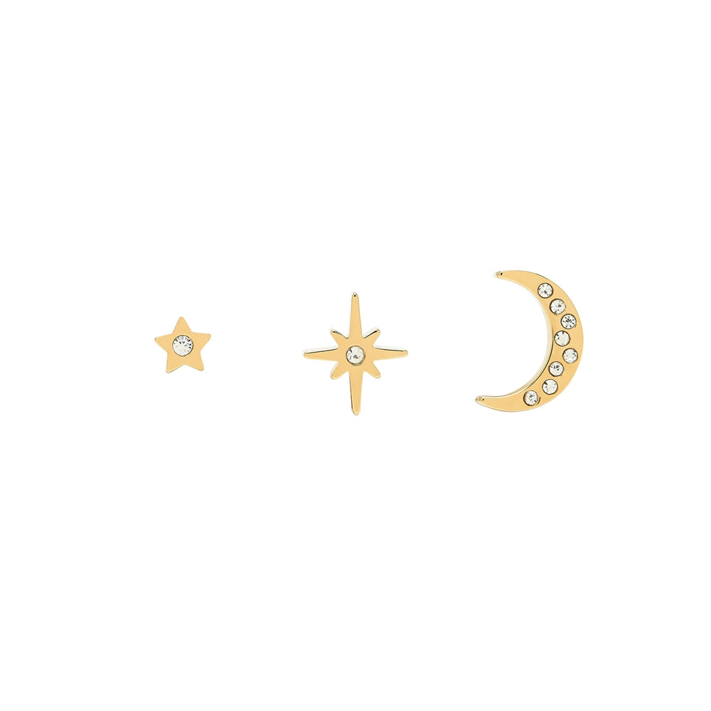 Olivia Burton Celestial North Star + Moon Gold Earring Set