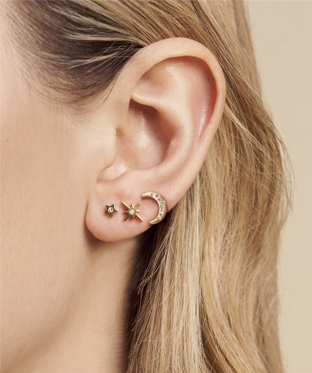 Olivia Burton Celestial North Star + Moon Gold Earring Set