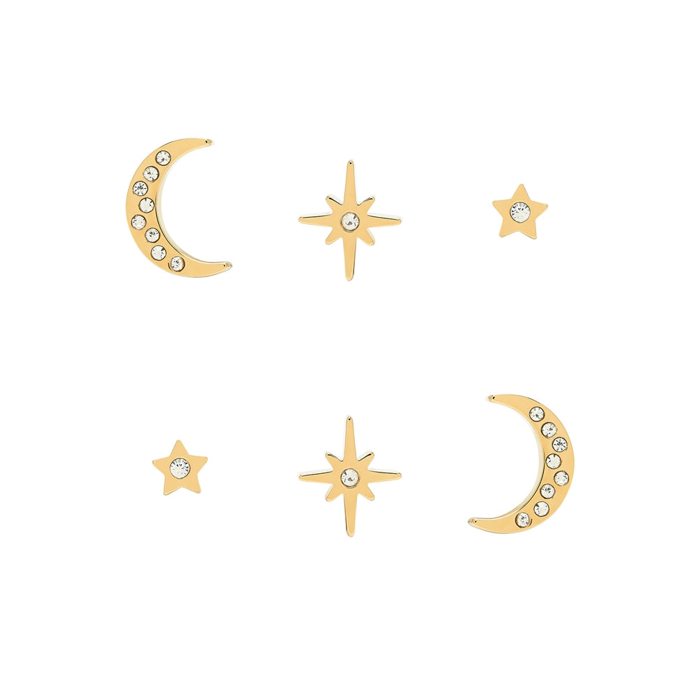 Olivia Burton Celestial North Star + Moon Gold Earring Set