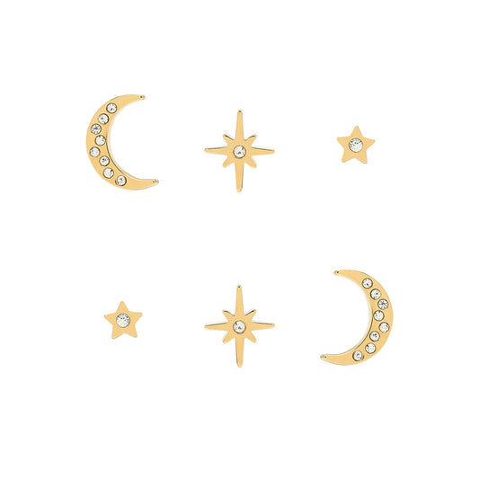 Olivia Burton Celestial North Star + Moon Gold Earring Set