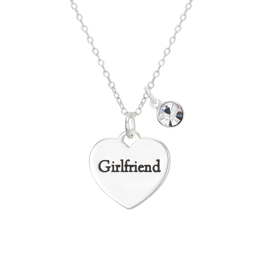 Karma Silver Girlfriend Heart Necklace