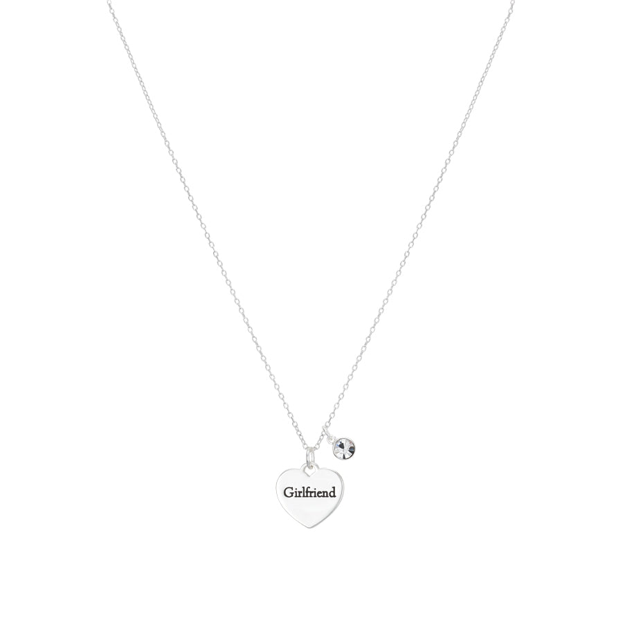 Karma Silver Girlfriend Heart Necklace