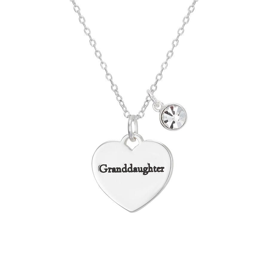 Karma Silver Granddaughter Heart Necklace