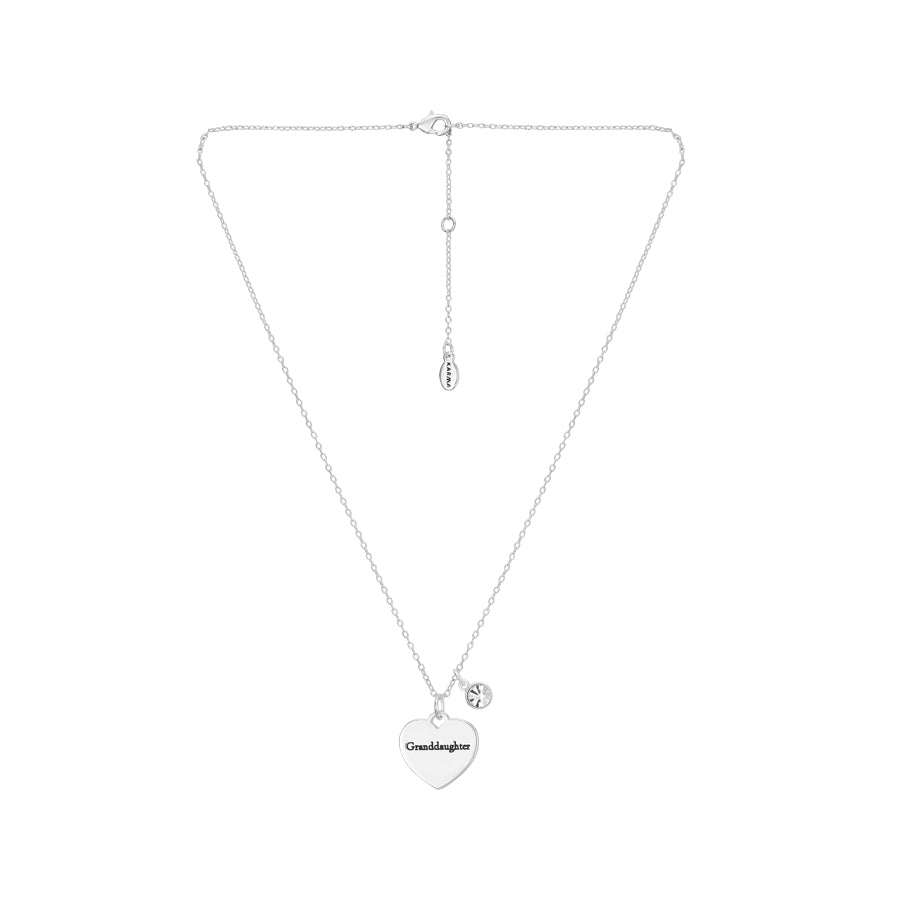 Karma Silver Granddaughter Heart Necklace