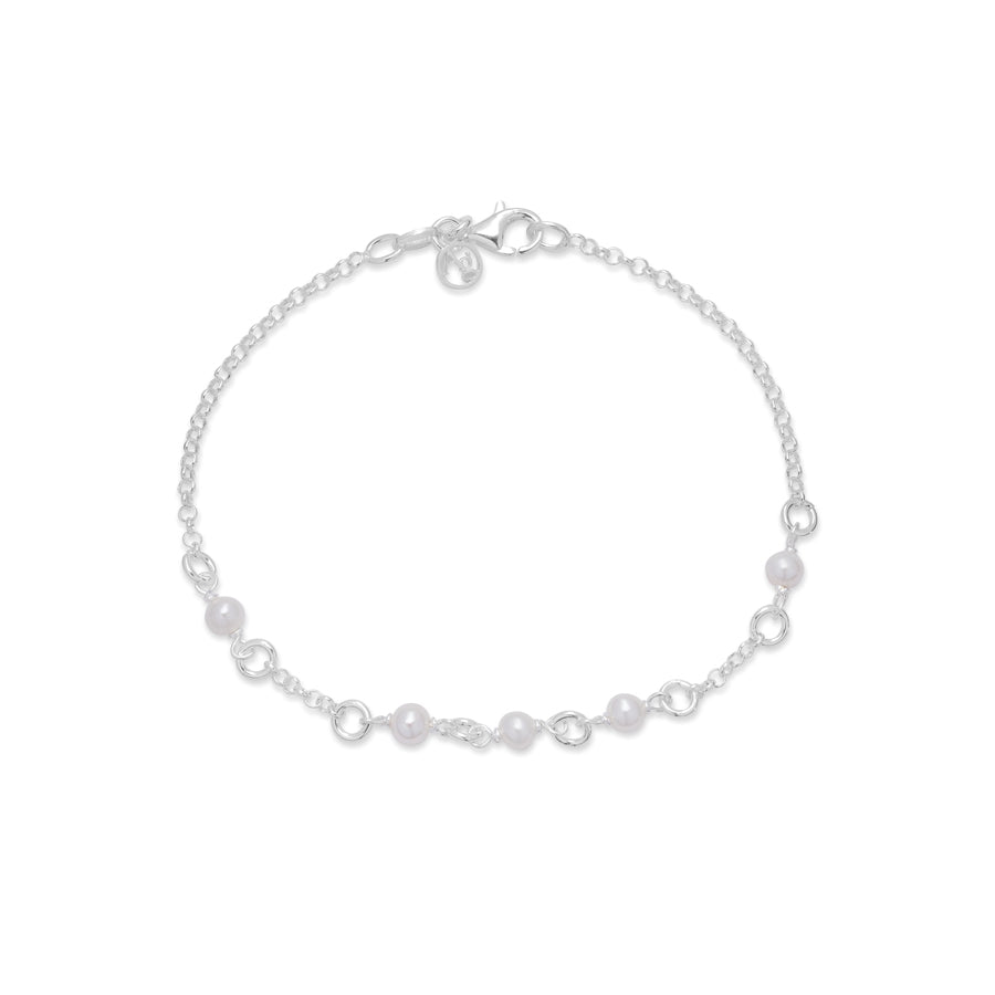 Argento Recycled Silver Pearl Chain Bracelet