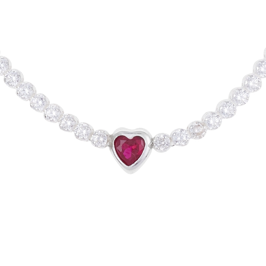 Argento Recycled Silver Red Heart Necklace