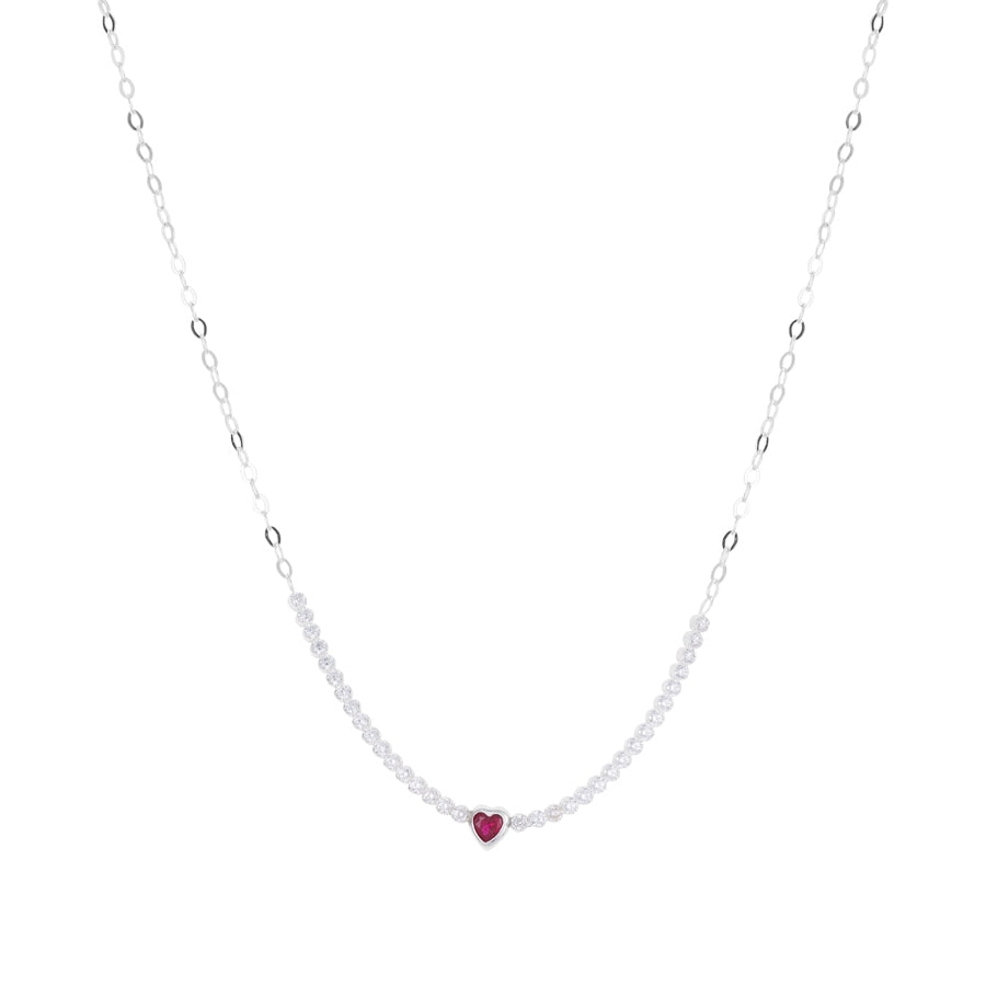 Argento Recycled Silver Red Heart Necklace