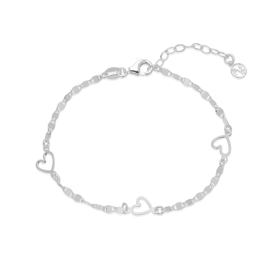 Argento Recycled Silver Heart Chain Bracelet