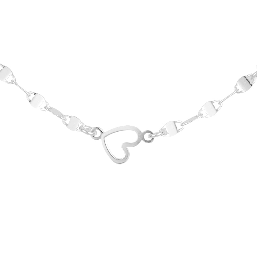 Argento Recycled Silver Heart Chain Necklace