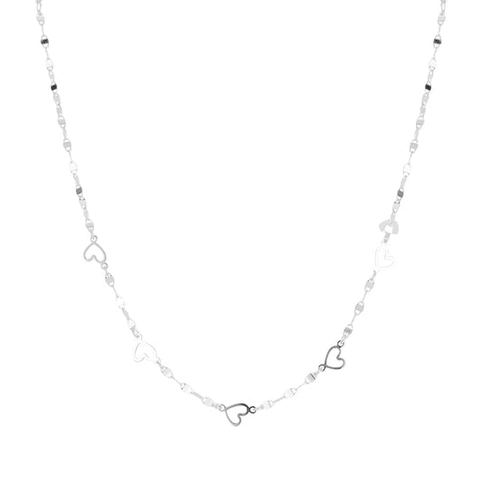 Argento Recycled Silver Heart Chain Necklace