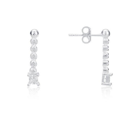 Argento Recycled Silver Tennis Drop Earrings