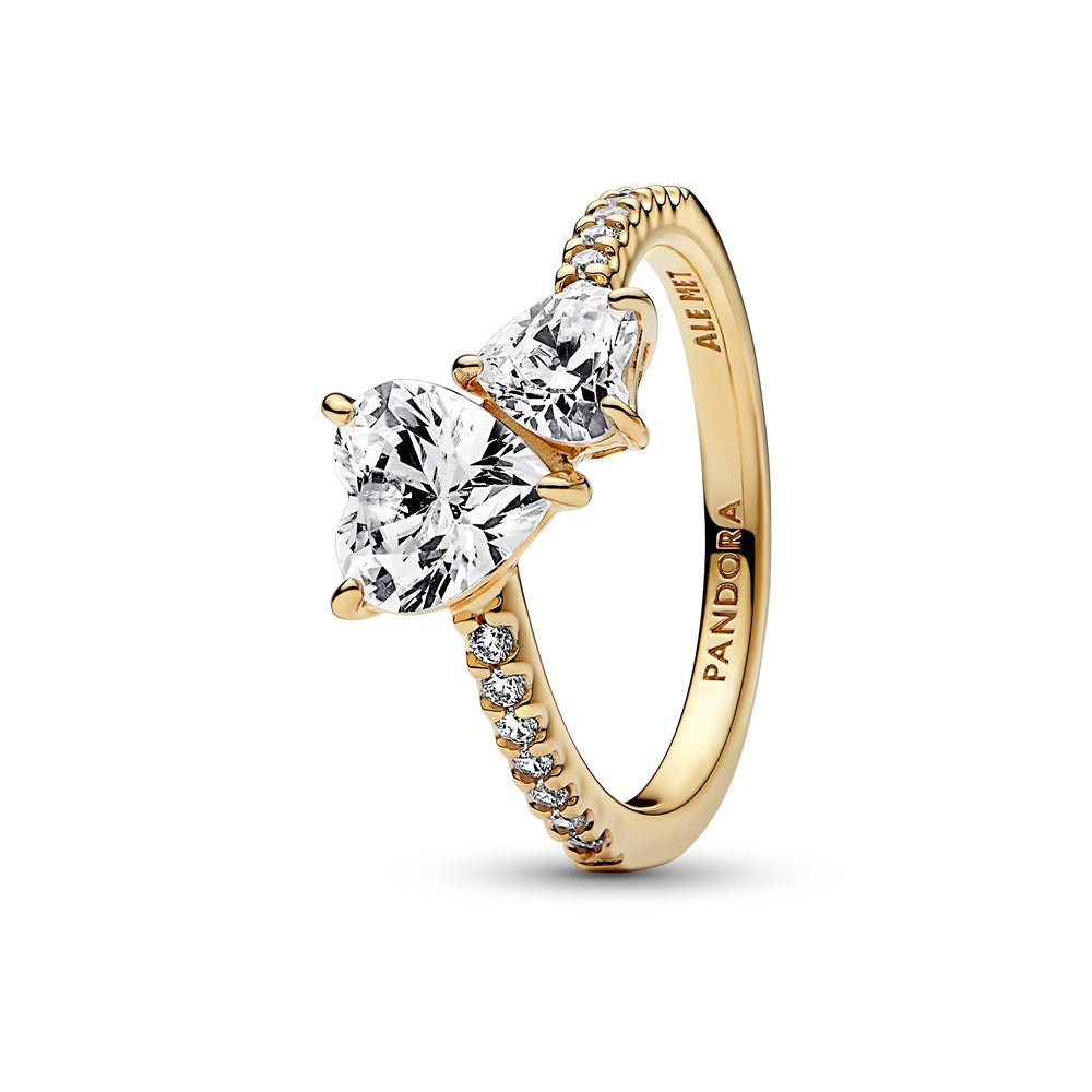 Pandora Gold Double Heart Ring 