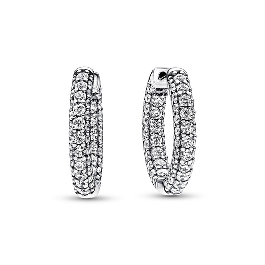 Pandora Silver Crystal Hoop Earrings