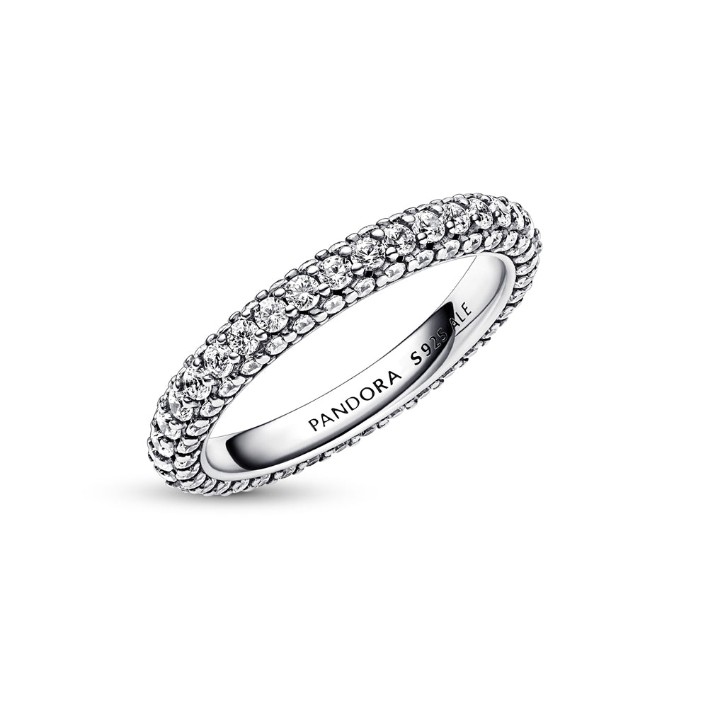 Pandora Silver Sparkling Band Ring 