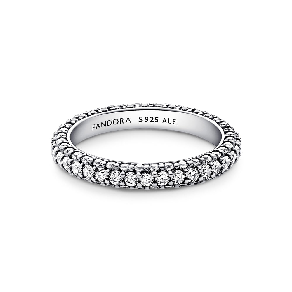 Pandora Silver Sparkling Band Ring 