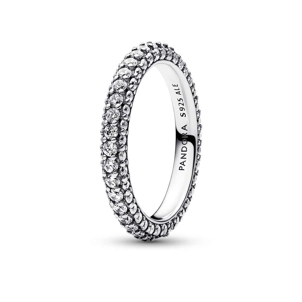Pandora Silver Sparkling Band Ring 
