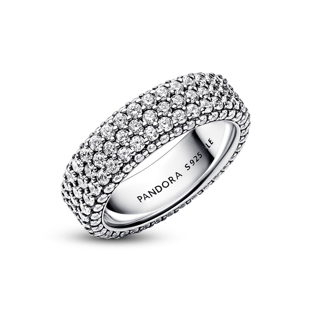 Pandora Silver Crystal Cluster Band Ring