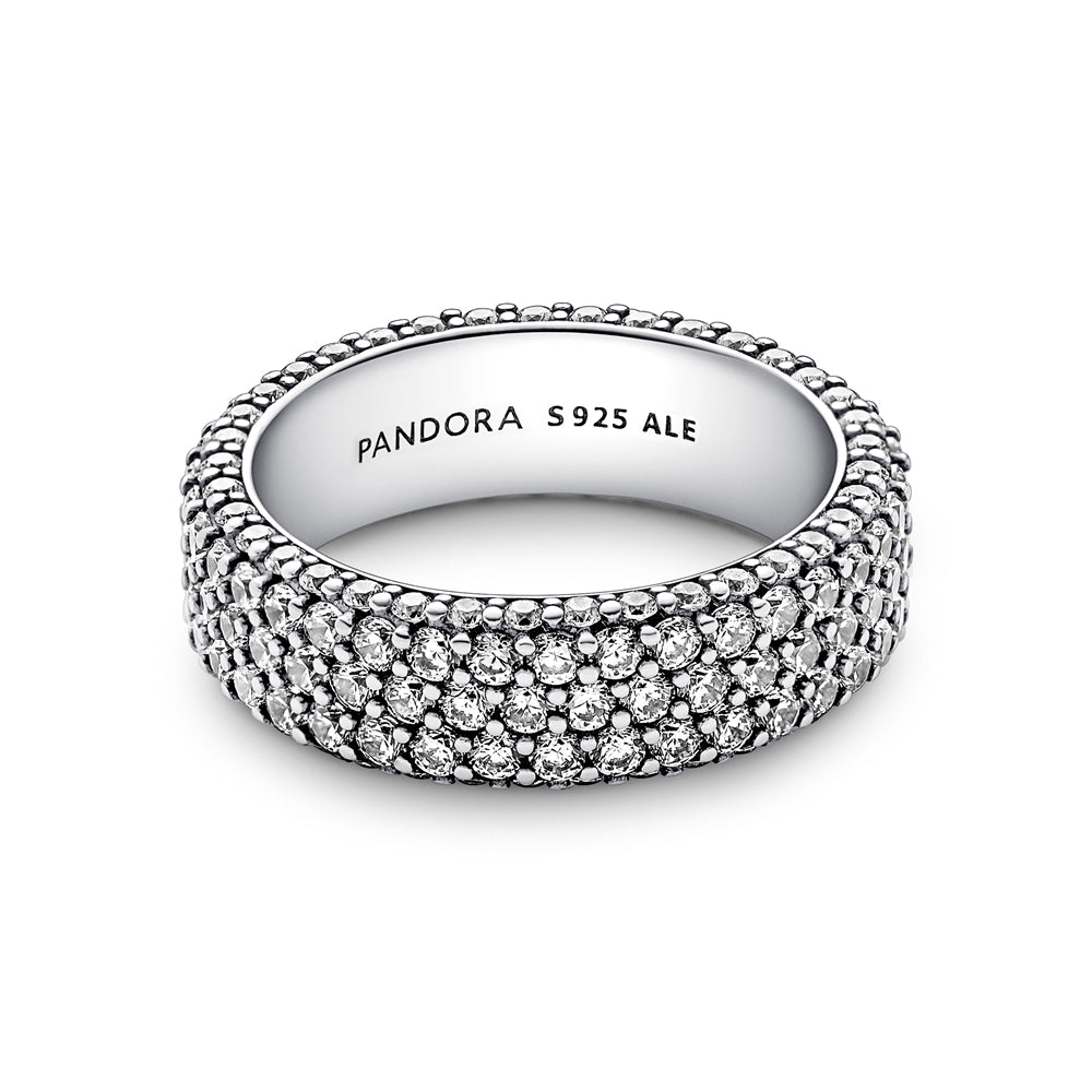 Pandora Silver Crystal Cluster Band Ring