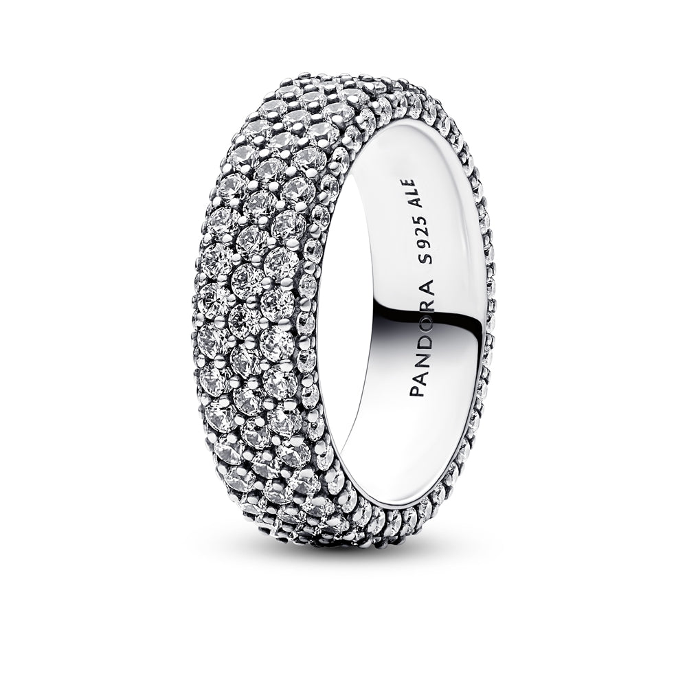 Pandora Silver Crystal Cluster Band Ring