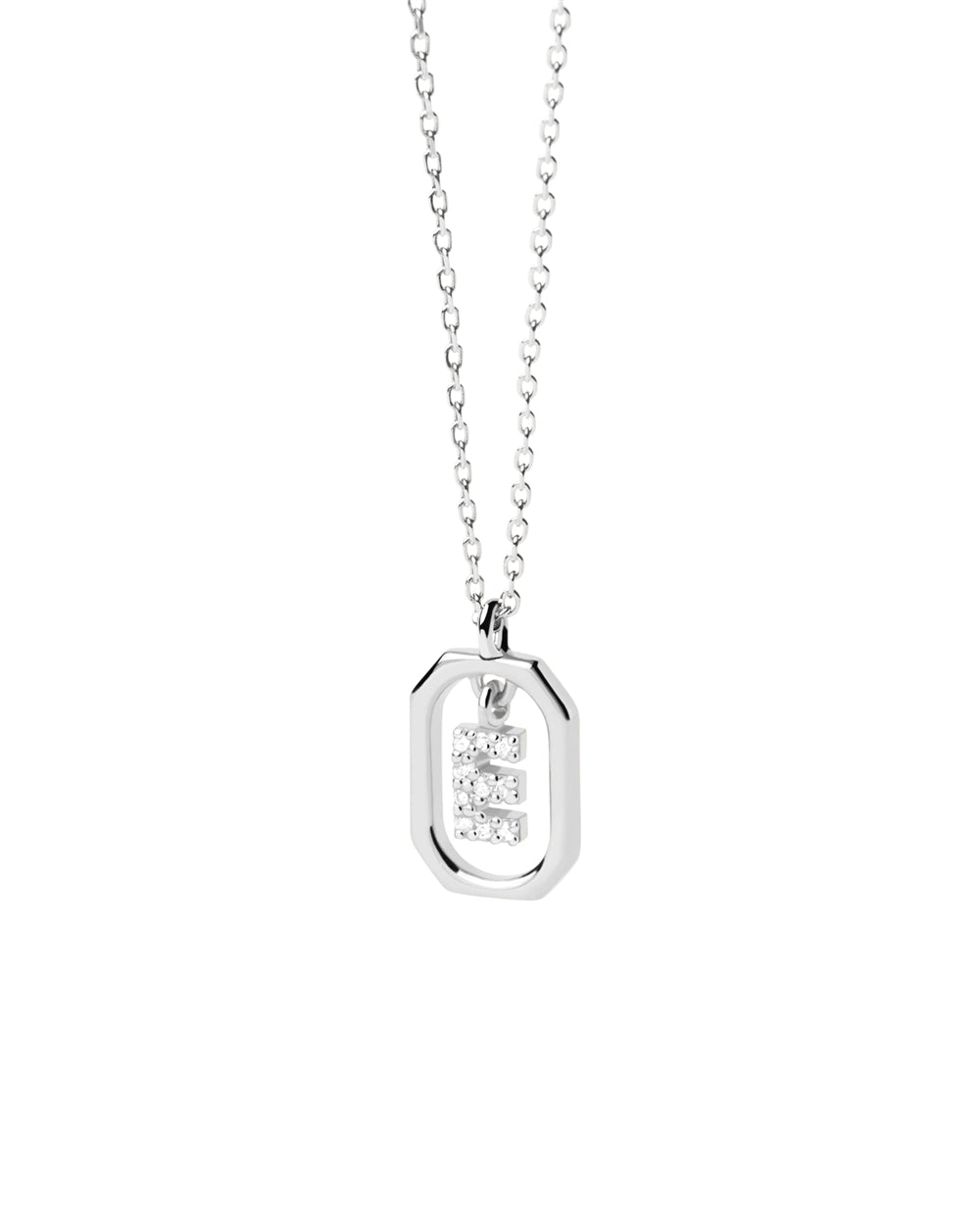 PDPAOLA Silver R Mini Letter Necklace