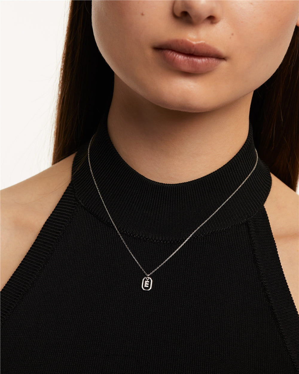 PDPAOLA Silver R Mini Letter Necklace