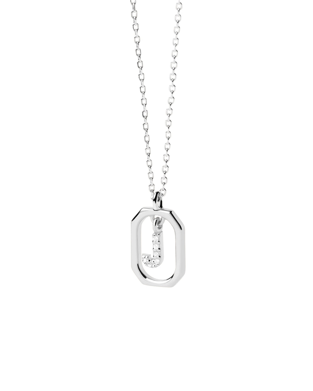 PDPAOLA Silver R Mini Letter Necklace