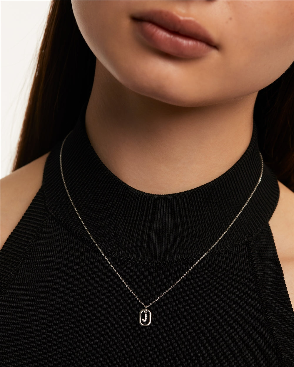 PDPAOLA Silver R Mini Letter Necklace