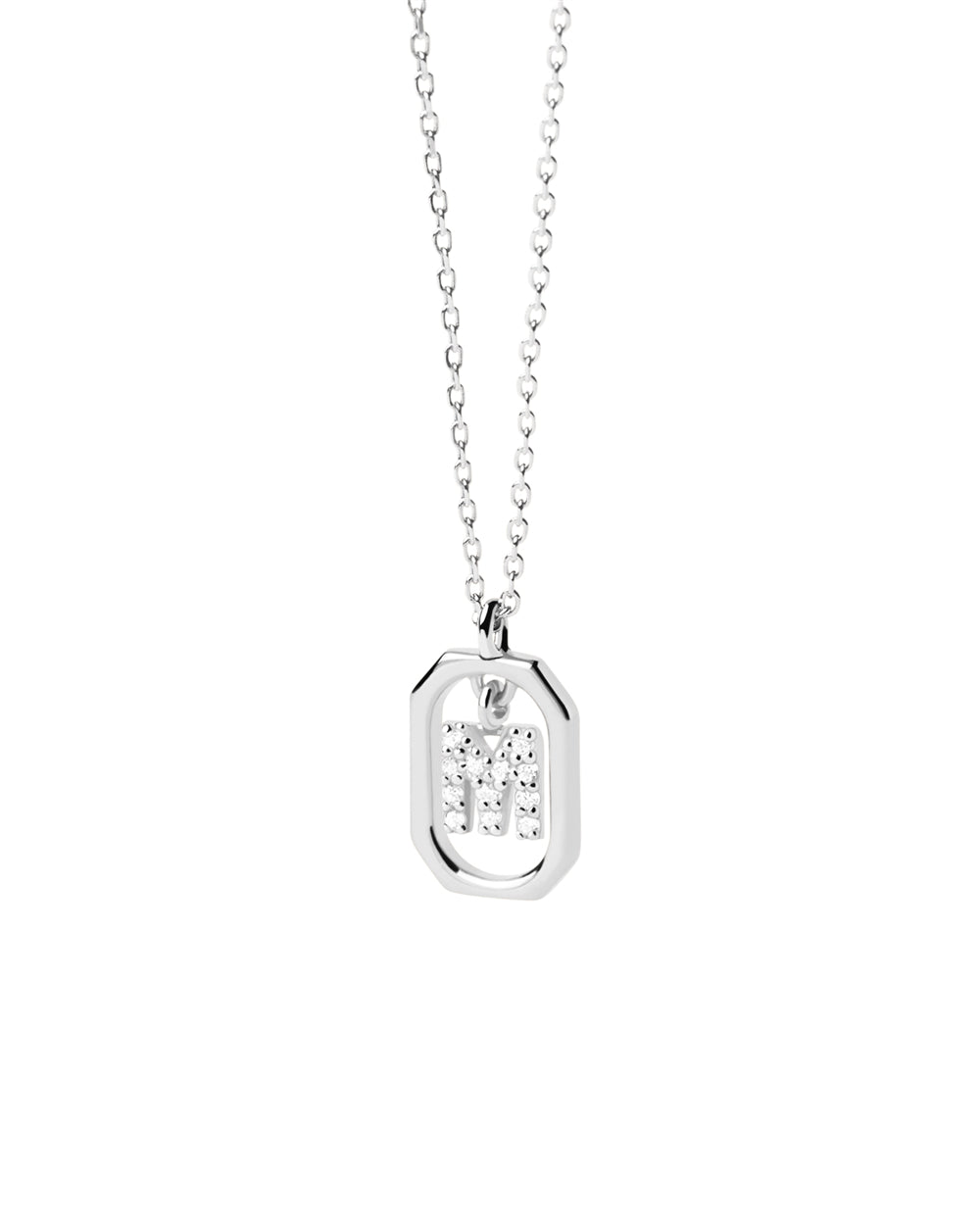 PDPAOLA Silver R Mini Letter Necklace